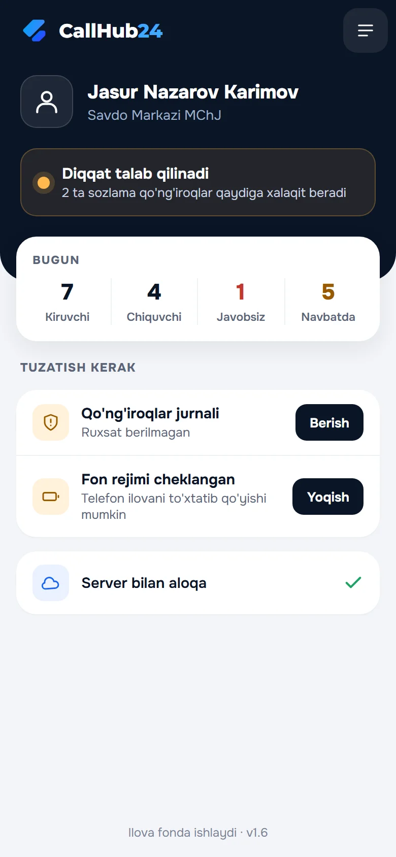 Ruxsat yetishmayotgan holat